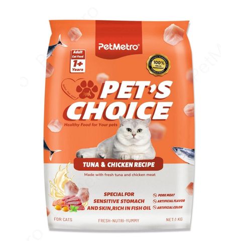 Pet Metro Adult Cat Food Tuna & Chicken Recipe 1kg