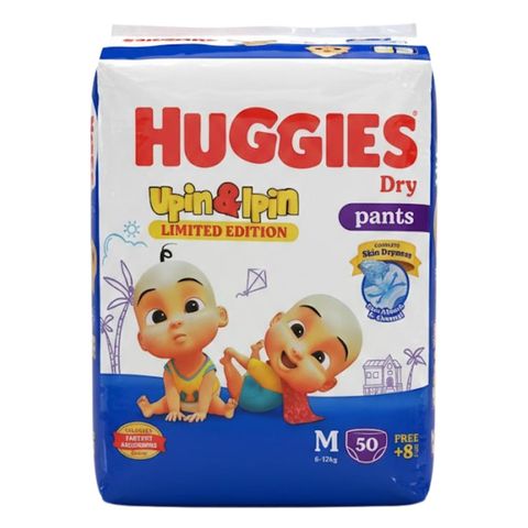 Huggies Dry Pants Baby Diaper Pant M 6-12kg (Buy 50 Get 8 Free)