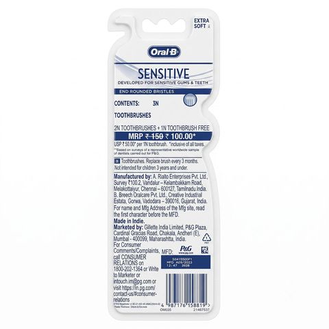 (Buy 2 & Get 1 Free) Oral B Toothbrush Sensitive Extra Soft 1 Piece