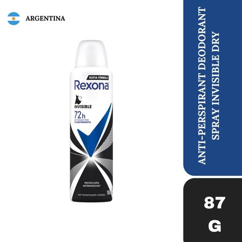 Rexona Women's Antiperspirant Deodorant Aerosol Invisible 87g