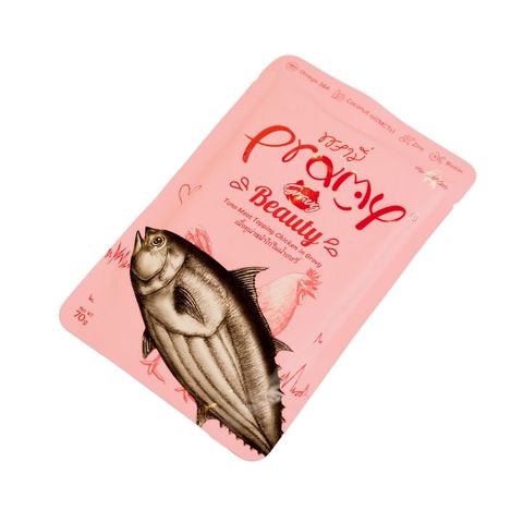 Pramy Beauty Pouch Tuna Meat Topping Chicken Meat In Gravy For All Cats 70g 