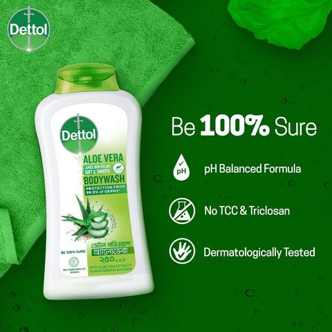 Dettol Aloe Vera Leaves Skin Feeling Soft & Smooth Bodywash 250ml