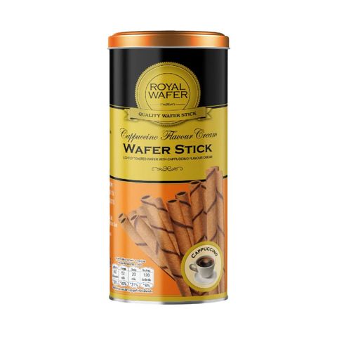 Vfoods Royal Wafer Cappuccino Flavor Cream Wafer Stick Tin 125g