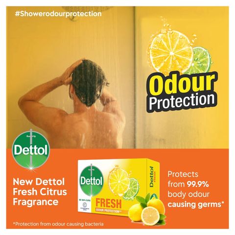 Dettol Bathing Soap Lime Fresh With Odour Protection 3 Pack 75g