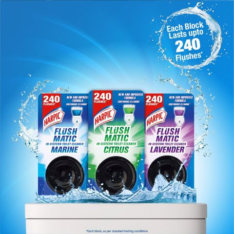Harpic Flushmatic Citrus In Cistern Toilet Cleaner Block 50g