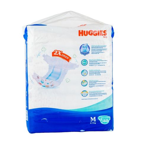 Huggies Dry Baby Diaper Belt Tape M (6-11kg) 60 Pieces