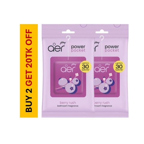 Aer Power Pocket Bathroom Freshener Berry Rush 2 Pack 10g