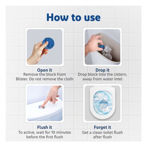 Harpic Flushmatic Marine In Cistern Toilet Cleaner Blocks (50g x 3)