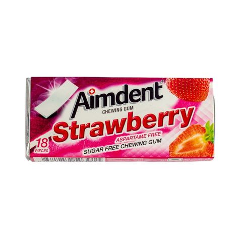 Aimdent Strawberry Sugar Free Chewing Gum 18 Pieces