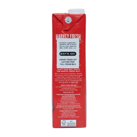 Harvey Fresh Lactose Free Full Cream Milk 1L