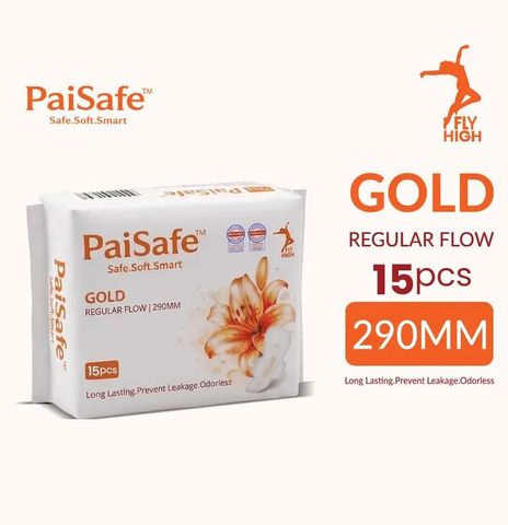 Paisafe Gold Sanitary Pad 290mm 15 Pieces