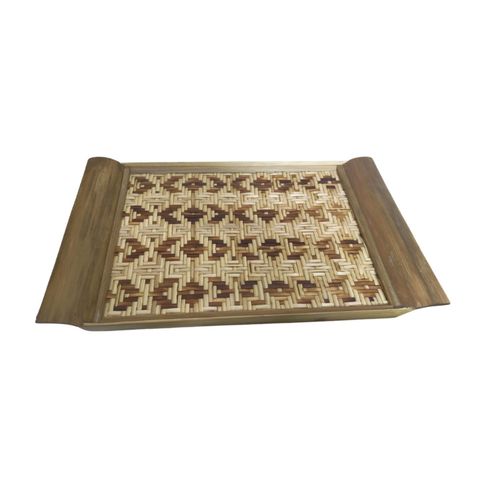 Pisces Bamboo Tray Jamdani Flat Design Medium 1 Piece