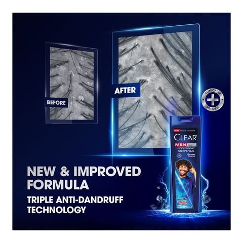 Clear Men Shampoo Cool Sport Menthol Anti Dandruff 10x Deep Cleanser 330ml