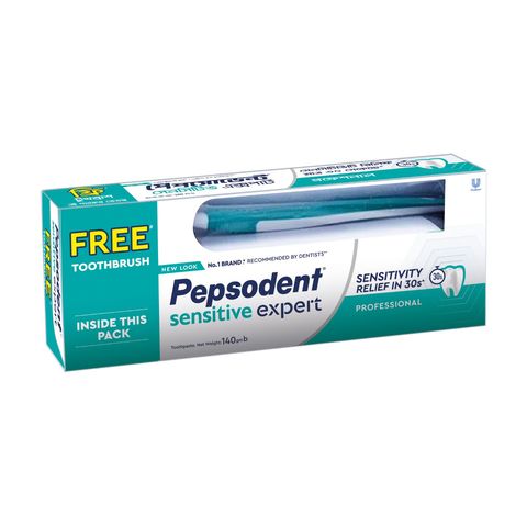 Buy Pepsodent Toothpaste Sensitive Expert Professional 140g & Get Free Toothbrush 1 Piece