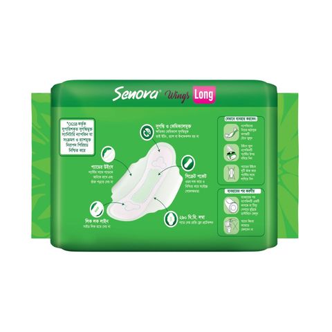 Senora Long Heavy Flow Wings Sanitary Napkin Pad 290mm 15 Pieces