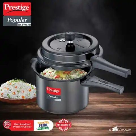 Prestige Popular Svachh Hard Anodised Pressure Cooker 5L 1 Piece