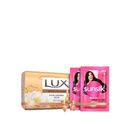 Buy Lux Soap Bar Bright Glow 90g & Get Free Sunsilk Shampoo Sachets