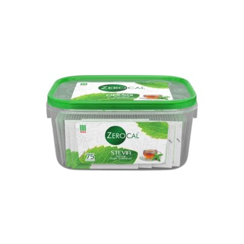 Zerocal Stevia Natural Sugar Substitute Sachet 75 Sachets