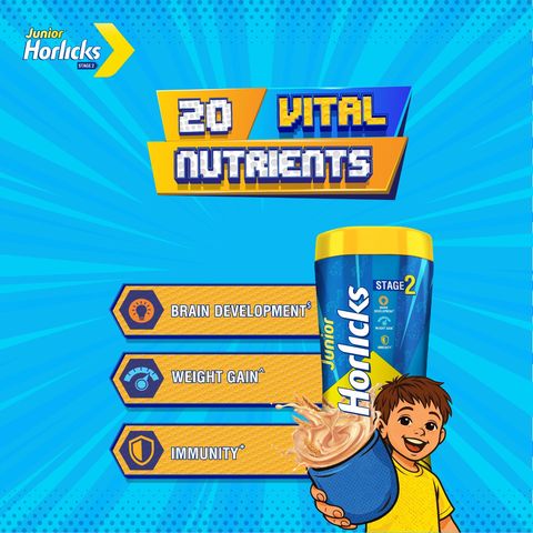 Junior Horlicks Health and Nutrition Drink Stage-2 Jar 500g (Powder Drink)
