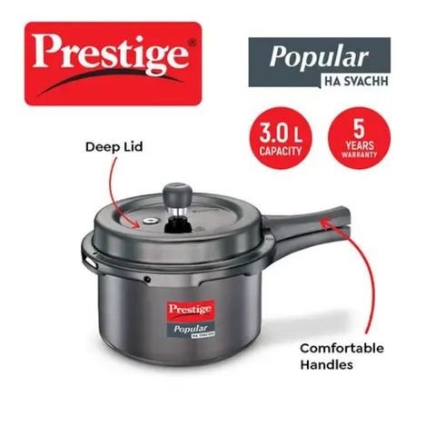 Prestige Popular Svachh Hard Anodised Pressure Cooker 3L 1 Piece