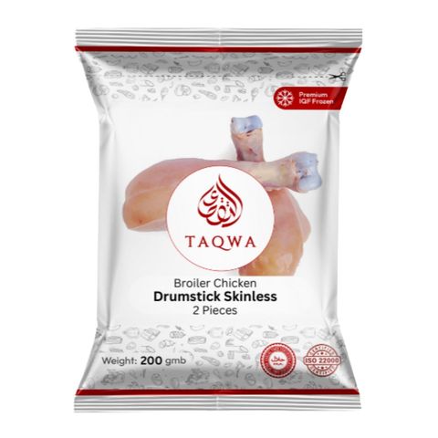 Taqwa Broiler Chicken Drumstick Skinless 2-3 Pieces 250g +/-10g 