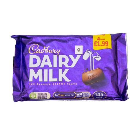 Cadbury Dairy Milk Chocolate 4x27.2g 108.8g