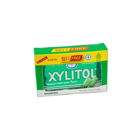 Buy 2, Get 1 Free Lotte  Xylitol Blister Lime Mint 11.6g
