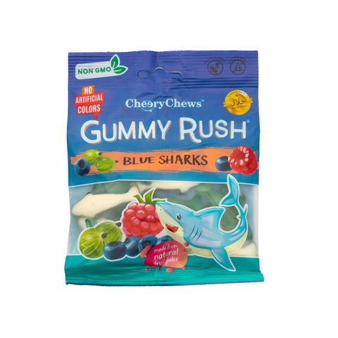Gummy Rush Blue Sharks Chews Packet 90g