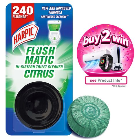 Harpic Flushmatic Citrus In Cistern Toilet Cleaner Block 50g