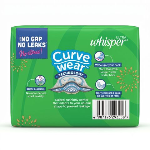 Whisper Sanitary Napkin Ultra For Heavy Flow Xl+ 15 Pieces
