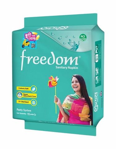 Freedom Sanitary Napkin Panty 15 Pads Consumer Promo pack 15 Pieces