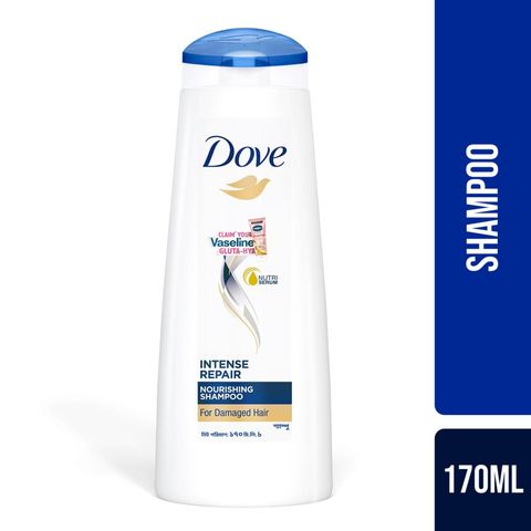 Buy Dove Shampoo Intense Repair 170ml & Get Free Gluta Hya 20ml