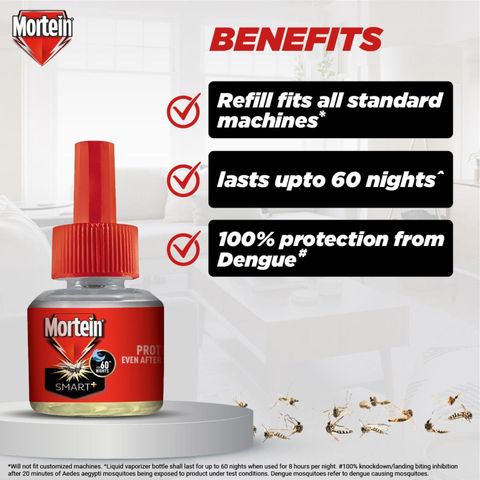Mortein Smart + Protection Mosquito Repellent Insta Vaporizer Refill 45ml