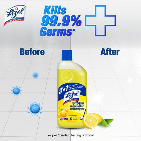 Lizol Disinfectant Floor & Surface Cleaner Citrus 1L