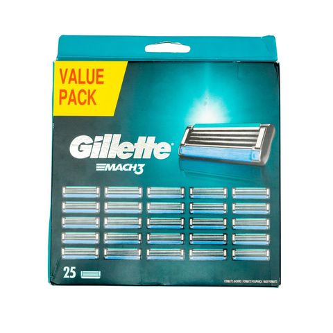 Gillette Mach 3 Value Pack Cartridges 25 Pieces