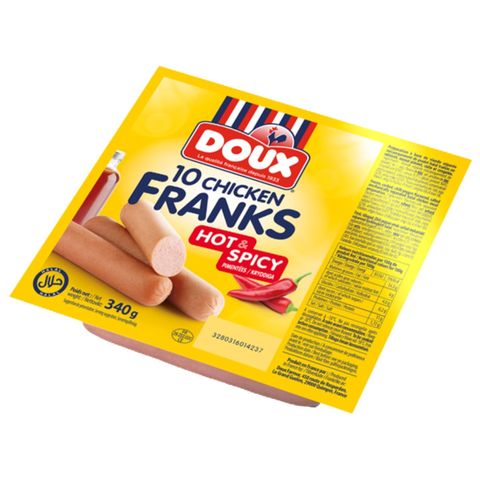 Doux Hot & Spicy Chicken Franks 340g