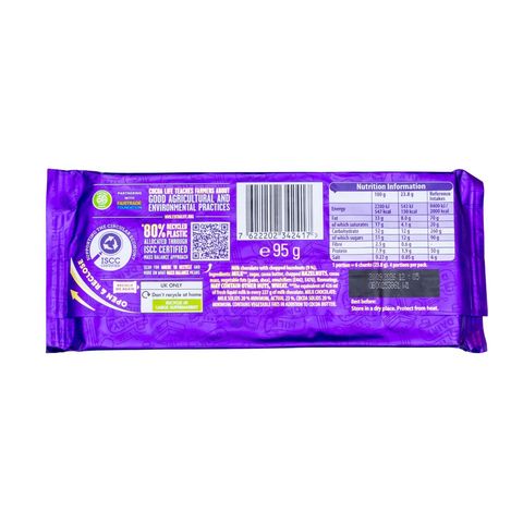 Cadbury Dairy Milk Chopped Hazelnut Chocolate 95g