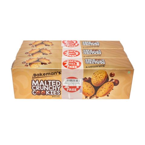 (Buy 2 Get 1 Free) Bakeman's Malted Crunchy Cookies 405g
