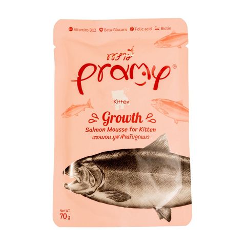 Pramy Growth Pouch Salmon Mousse For Kitten 70g 