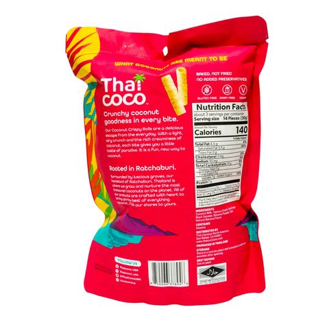 Thai Coco Coconut Crispy Rolls Original 100g