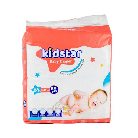 Kidstar Baby Diaper Belt M (6-11 kg) 60 Pieces