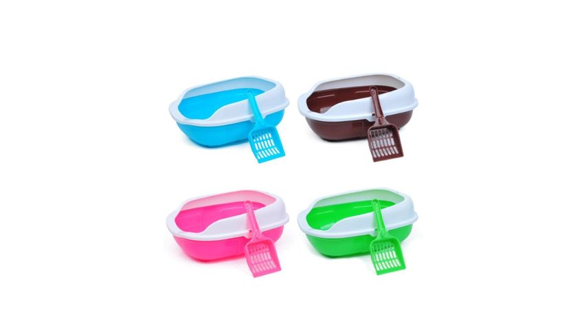 Cat Litter Box Small With Scoop Assorted 1 Piece