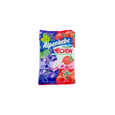 Alpenliebe 2 Chew Strawberry & Grape Candy 84g