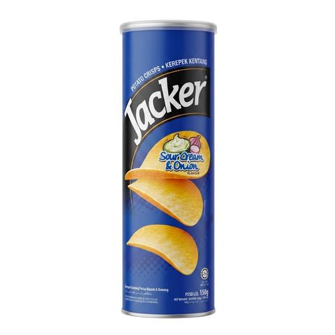 Jacker Sour Cream & Onion Flavour Chips 150g
