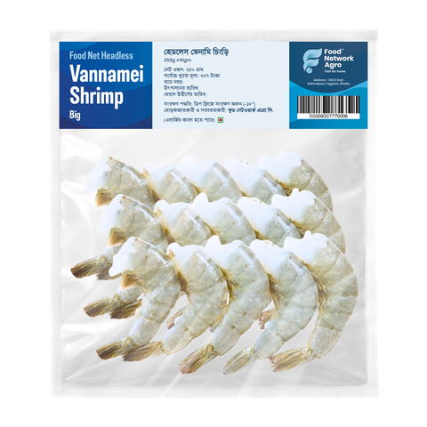 Food Net Headless Vannamei Shrimp Big 250g ±10g