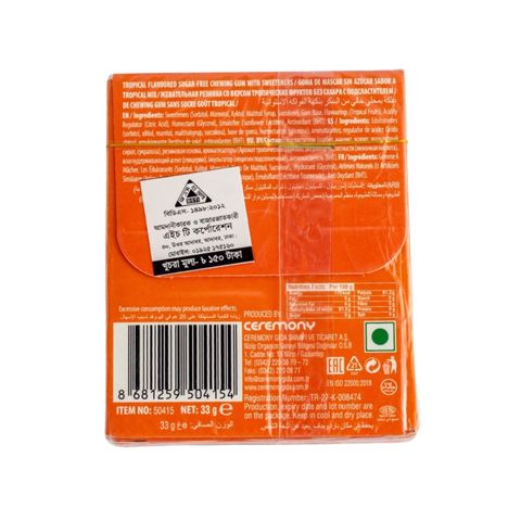 Aimdent Tropical Sugar Free Chewing Gum 12 Pieces