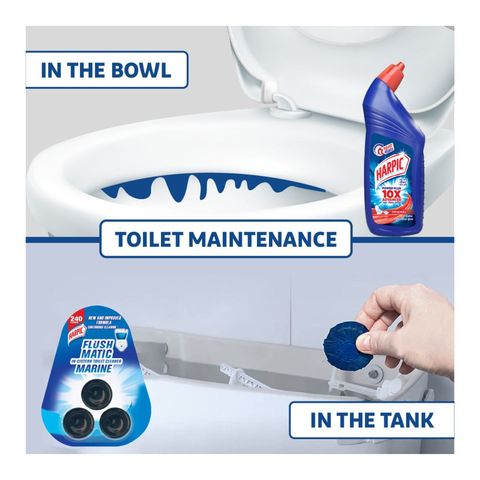 Harpic Flushmatic Marine In Cistern Toilet Cleaner Blocks (50g x 3)