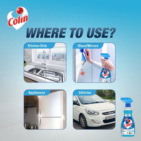 Colin Glass & Surface Cleaner Liquid Spray 250ml