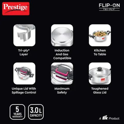 Prestige Popular Svachh Hard Anodised Pressure Cooker 3L 1 Piece
