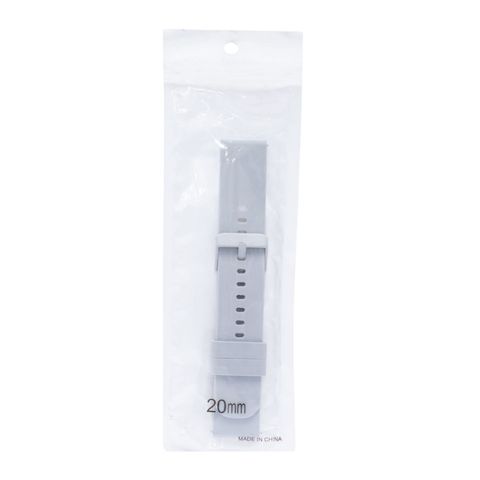 Silicone Strap Watch Band Pin Lock Ash 20mm 1 Piece